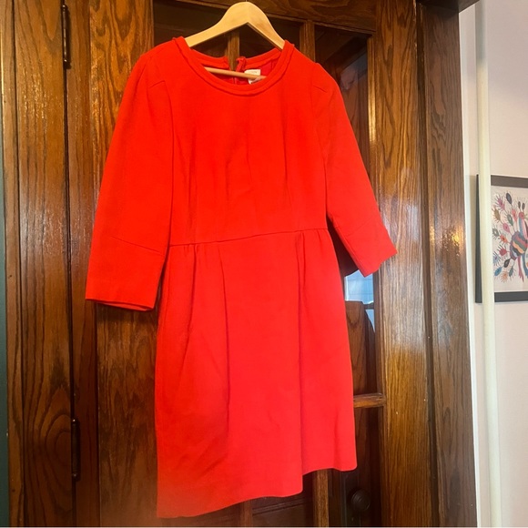JCrew Teddie Wool Dress Red Size 4 - Picture 4 of 4